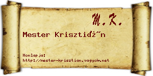 Mester Krisztián névjegykártya