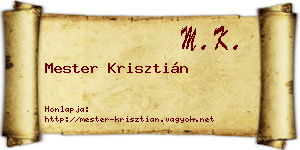 Mester Krisztián névjegykártya